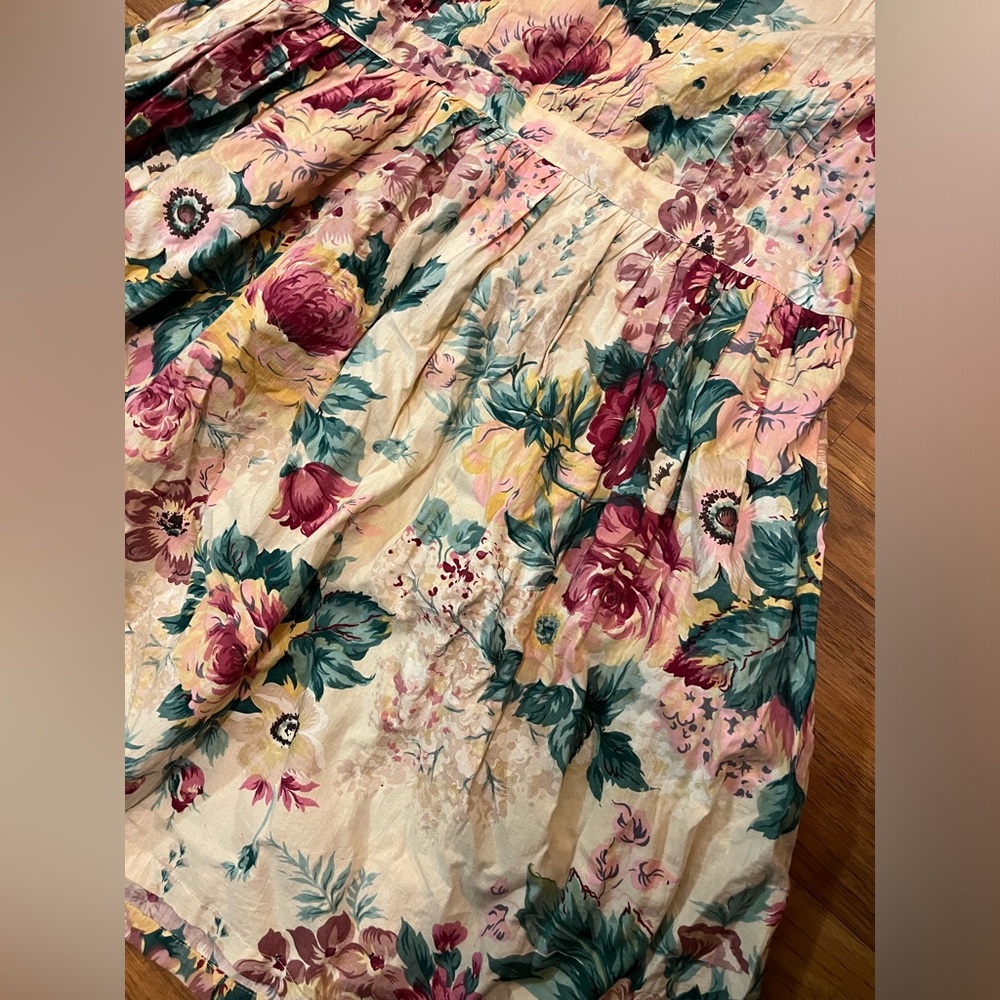 Vintage 70’s Floral Dress Vintage 70s Lace Dress Vintage Drop Waist Dress Cotton - Picture 6 of 15